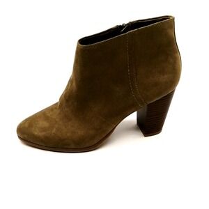 Old Navy Shoes Womens Brown 8.5 Ankle Boot Faux Suede Side Zip Classic